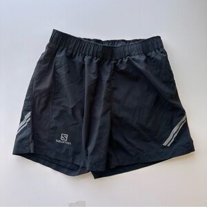 Salomon Black Running Shorts, 5”, Small